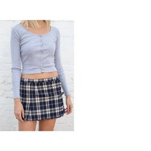 Brandy Melville J. Galt Grey Zelly Cropped Sweater Cardigan Top